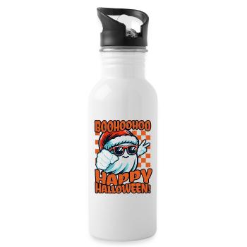 Boohoohoo Happy Halloween - Trinkflasche mit integriertem Trinkhalm - Weiß - Rechts