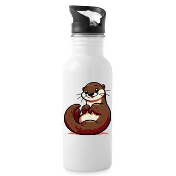 Otter - Trinkflasche mit integriertem Trinkhalm - Weiß - Rechts
