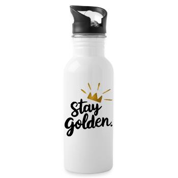 Stay Golden Motivation - Water bottle with straw - white - Right