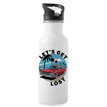 Let’s Get Lost - Water bottle with straw - white - Right