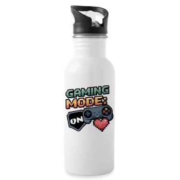 Mode de jeu activé – Gamer Lifestyle Design - Gourde avec paille intégrée - blanc - Droite