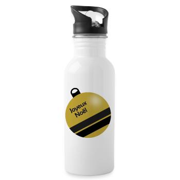 WEIHNACHTEN. FROHE WEIHNACHTEN. FROHE WEIHNACHTEN. NEUJAHRSTAG - Trinkflasche mit integriertem Trinkhalm - Weiß - Rechts