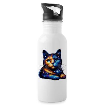 Cat - Water bottle with straw - white - Right