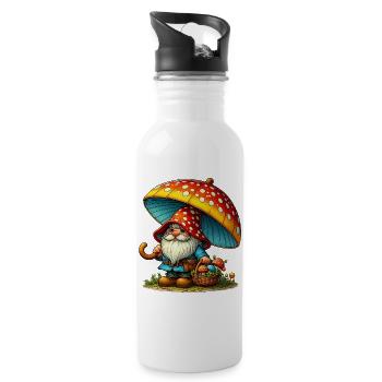 Gnom - Trinkflasche mit integriertem Trinkhalm - Weiß - Rechts