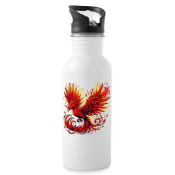 Red Phoenix - Water bottle with straw - white - Right