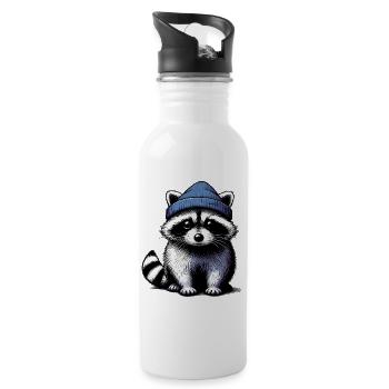 Raccoon - Water bottle with straw - white - Right