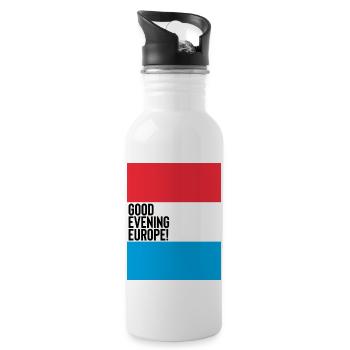 Luxemburg Eurovision Song Contest - Trinkflasche mit integriertem Trinkhalm - Weiß - Rechts