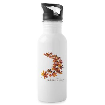 Fall Into Color - Water bottle with straw - white - Right
