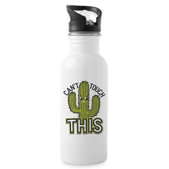 Can't Touch This - Water bottle with straw - white - Right