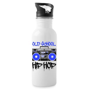 Ghetto blaster old school - Water bottle with straw - white - Right