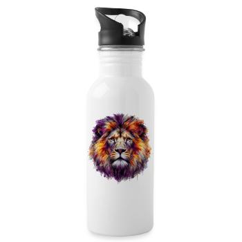 Lion - Water bottle with straw - white - Right