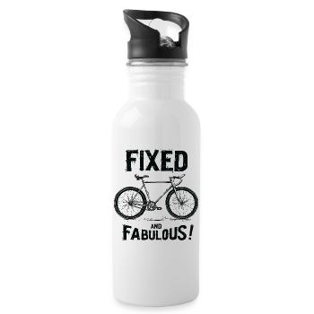 Fixies Bike Urban City Style bike - Water bottle with straw - white - Right