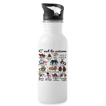 C' Est La Saison Humour Magie De Noël Cadeau - Gourde avec paille intégrée - blanc - Droite