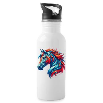 Horse - Water bottle with straw - white - Right