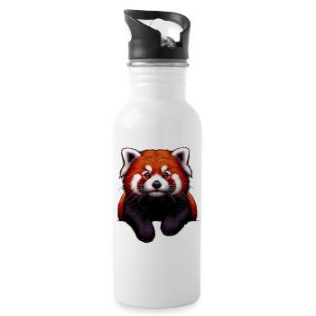 Petit panda - Gourde avec paille intégrée - blanc - Droite