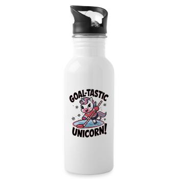 Licorne but-tastique ! - Gourde avec paille intégrée - blanc - Droite