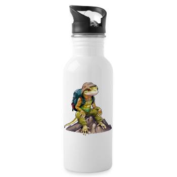 Lizard Mountaineer / Hiking Lizards - Water bottle with straw - white - Right