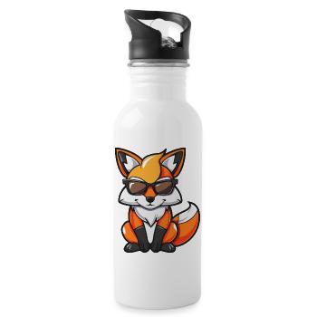 Fox Comic Cool - Water bottle with straw - white - Right