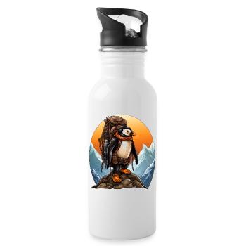 Pingouin Alpiniste / Pingouins de randonnée - Gourde avec paille intégrée - blanc - Droite