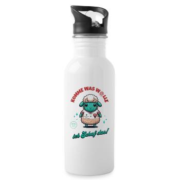 Come on what I want sheep that! - Water bottle with straw - white - Right