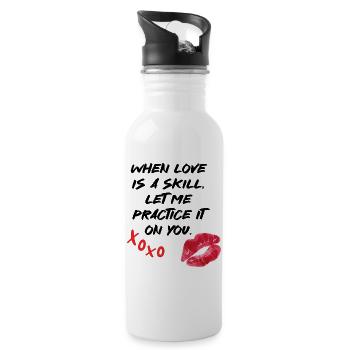 Love Saying Ability Valentine's Day - Water bottle with straw - white - Right