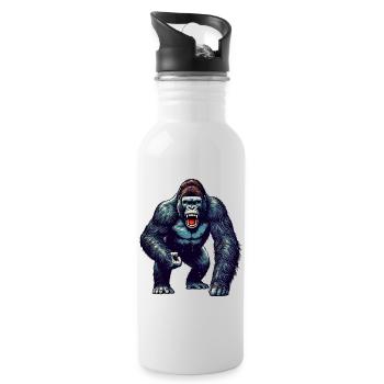 Gorilla - Trinkflasche mit integriertem Trinkhalm - Weiß - Rechts