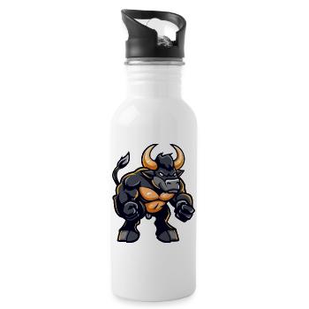 Taurus Comic - Water bottle with straw - white - Right