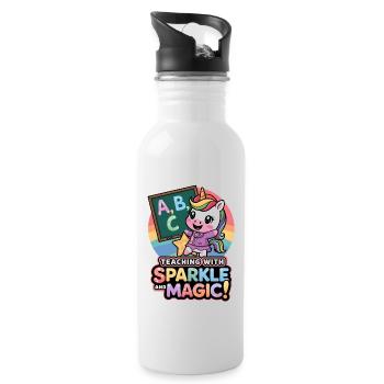 Teaching With Sparkle And Magic! - Water bottle with straw - white - Right