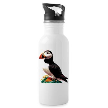 Puffin - Water bottle with straw - white - Right