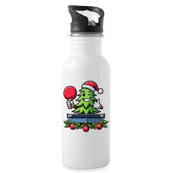 Table Tennis Christmas Tree Costume Christmas Tree - Water bottle with straw - white - Right