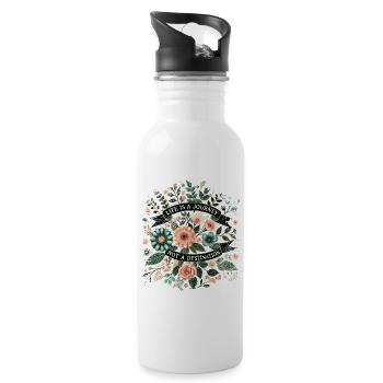 Life is a journey not a destination - Trinkflasche mit integriertem Trinkhalm - Weiß - Rechts