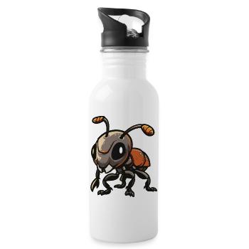 Ant Comic - Water bottle with straw - white - Right