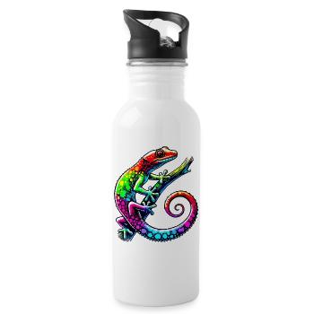 Gecko - Gourde avec paille intégrée - blanc - Droite