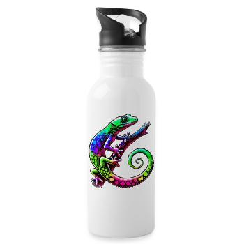 Gecko - Trinkflasche mit integriertem Trinkhalm - Weiß - Rechts