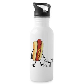 Two dogs - Water bottle with straw - white - Right
