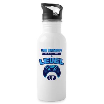 Un Gamer Level Up: Jeunesse Infinie - Gourde avec paille intégrée - blanc - Droite