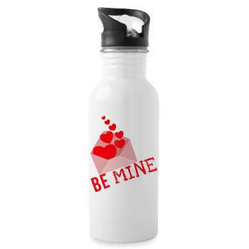 Be Mine - Water bottle with straw - white - Right