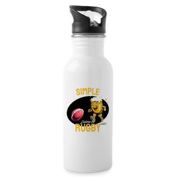 Rugby et Apéro Cartoon Bière - Gourde avec paille intégrée - blanc - Droite