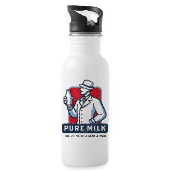 Boisson au lait pur d’un homme doux drôle - Gourde avec paille intégrée - blanc - Droite