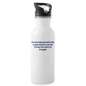 Poolküchen-Witz - Trinkflasche mit integriertem Trinkhalm - Weiß - Rechts