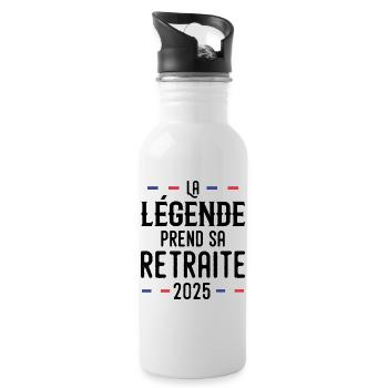 La Légende Prend Sa Retraite 2025 Cadeau - Gourde avec paille intégrée - blanc - Droite