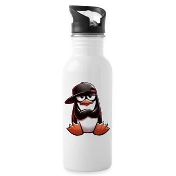 Pigouin Hiphop - Trinkflasche mit integriertem Trinkhalm - Weiß - Rechts