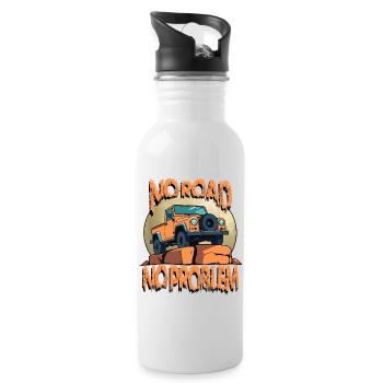 Off-Road Vehicle Driver - Water bottle with straw - white - Right