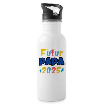 Future Dad 2025 Rainbow - Water bottle with straw - white - Right