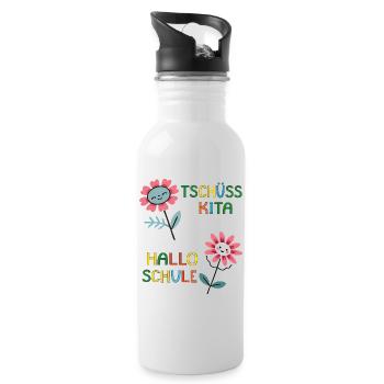 Goodbye Kita Hello School - Water bottle with straw - white - Right