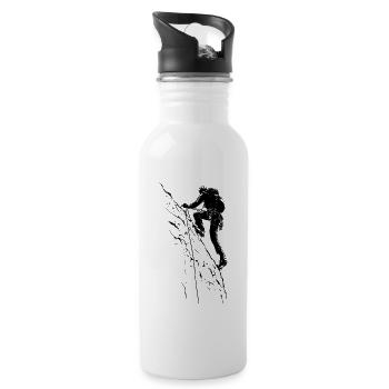 Klettern Am Limit: Felsklettern in den Alpen - Trinkflasche mit integriertem Trinkhalm - Weiß - Rechts