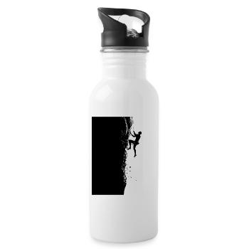 Klettern in den Alpen: Am Limit beim Felsklettern - Trinkflasche mit integriertem Trinkhalm - Weiß - Rechts