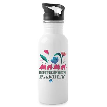 Mama Muttertag - Trinkflasche mit integriertem Trinkhalm - Weiß - Rechts