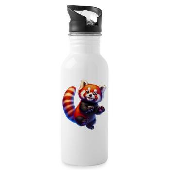 Petit panda - Gourde avec paille intégrée - blanc - Droite