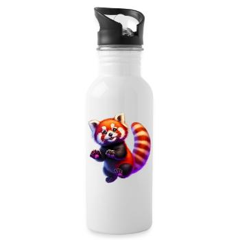Petit panda - Gourde avec paille intégrée - blanc - Droite